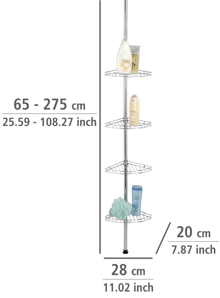 Wenko telescopisch doucherek prea RVS glans