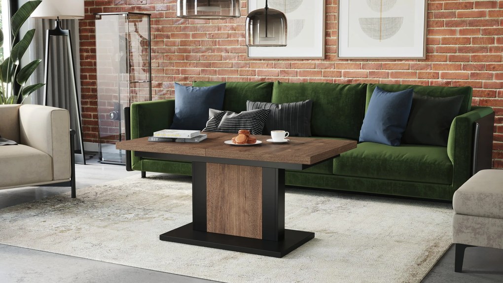 ORION bruin eiken / zwart, salontafel