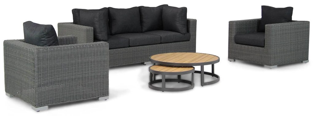 Stoel en Bank Loungeset 5 personen Wicker Grijs Garden Collections Toronto/Westfield