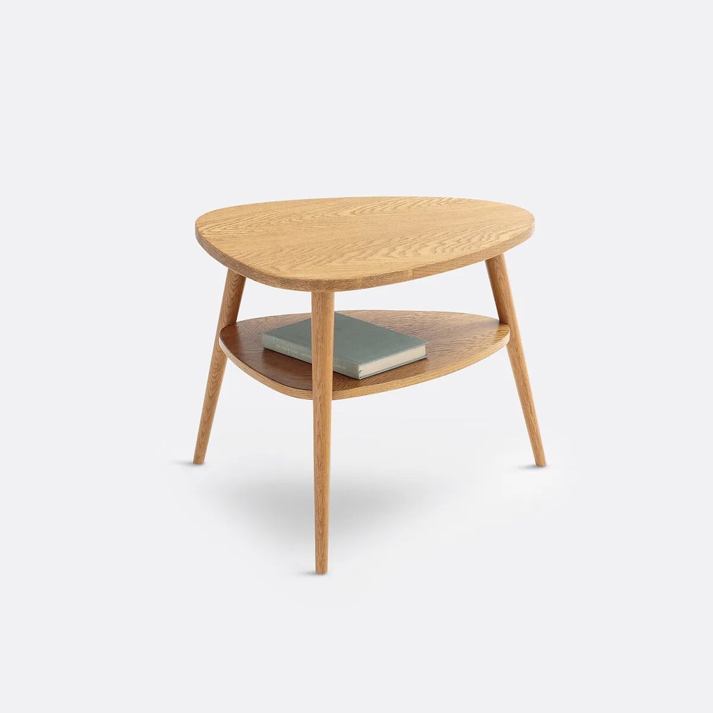 Vintage bijzettafel met dubbel tafelblad Quilda