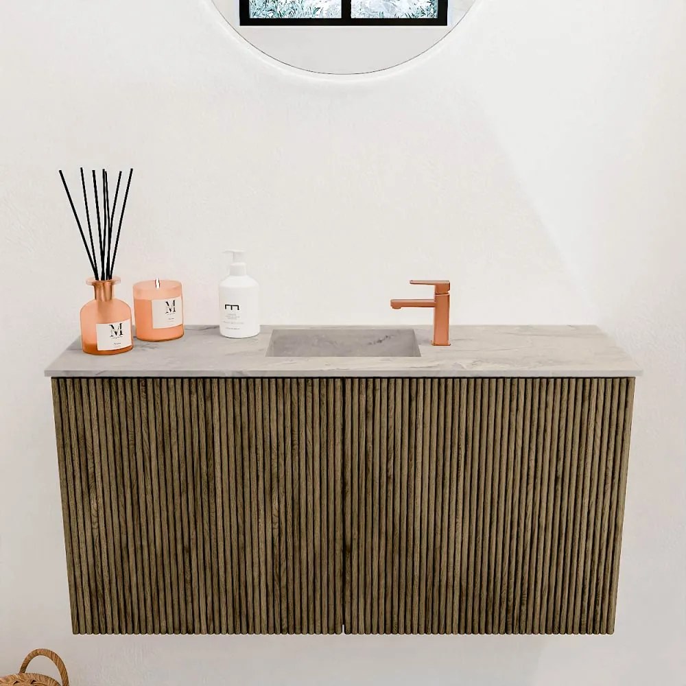 Mondiaz Joya DLux 80cm toiletmeubel dusk met wastafel faye midden 1 kraangat glace