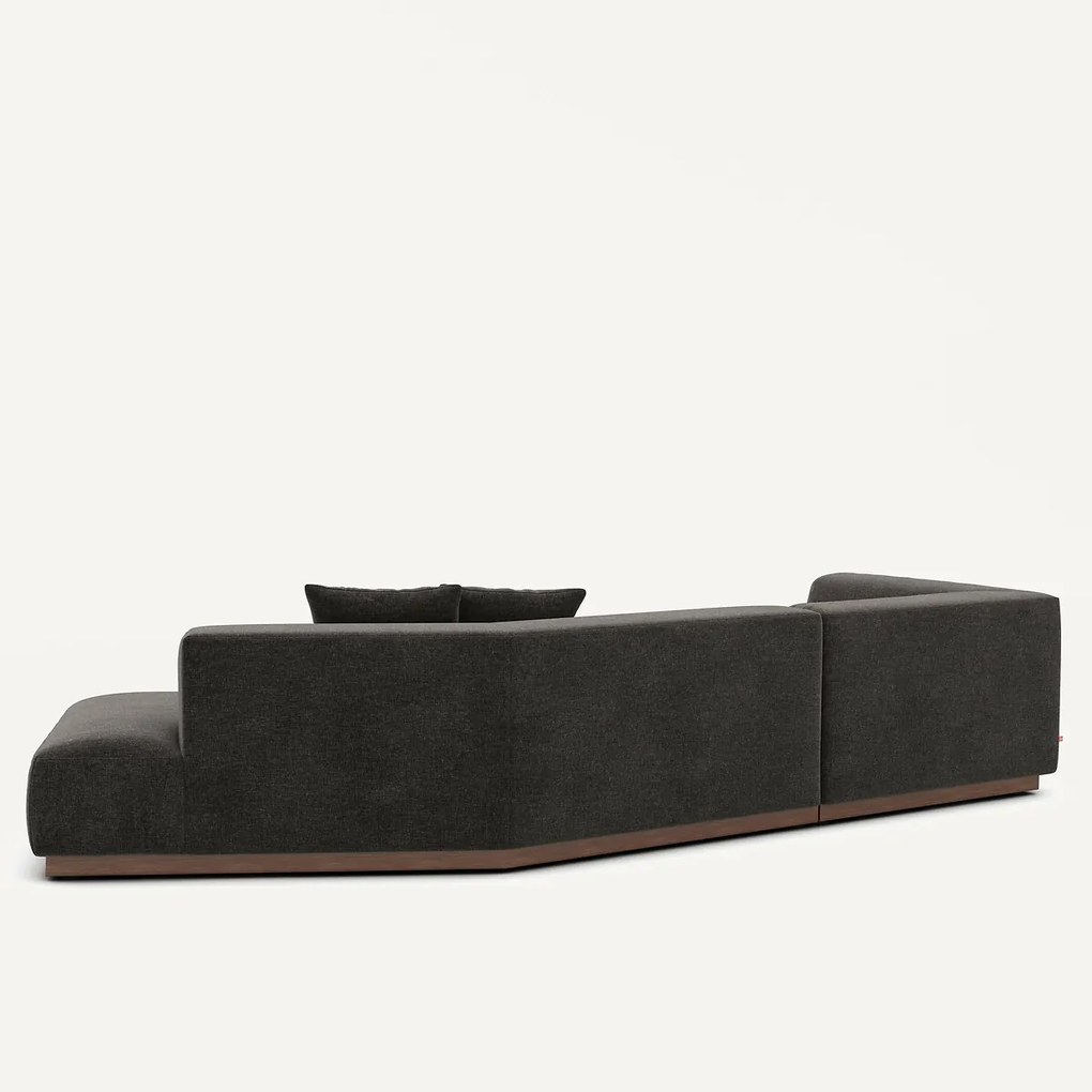 Open hoekbank in chenille fluweel, Jacopo