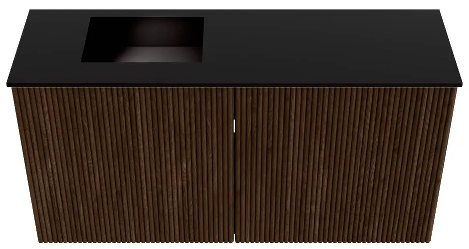 Mondiaz Joya 80cm toiletmeubel walnut met wastafel faye links 1 kraangat urban