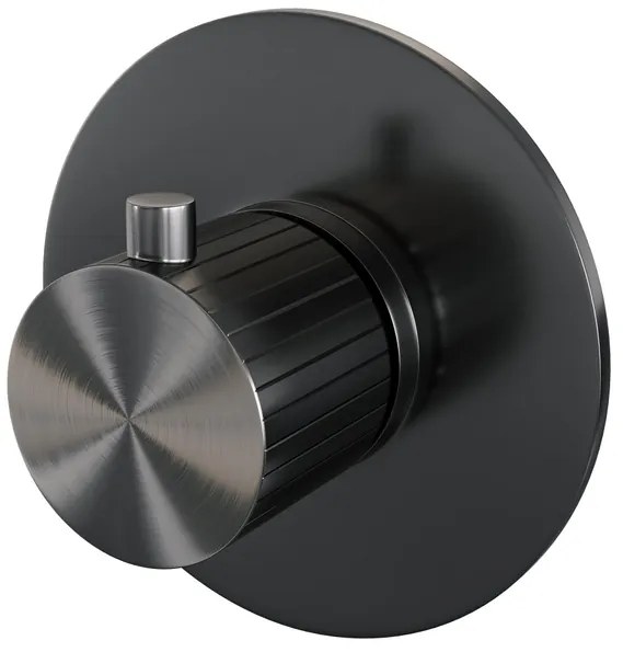 BRAUER Stripe Inbouwthermostaat - in- en afbouwdelen - gunmetal geborsteld PVD 5-GM-351