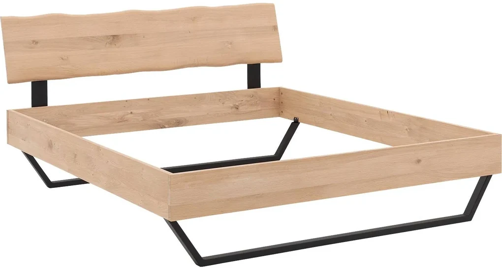Goossens Bedframe Slade, Bedframe 160 x 220 cm hoofdbord organisch