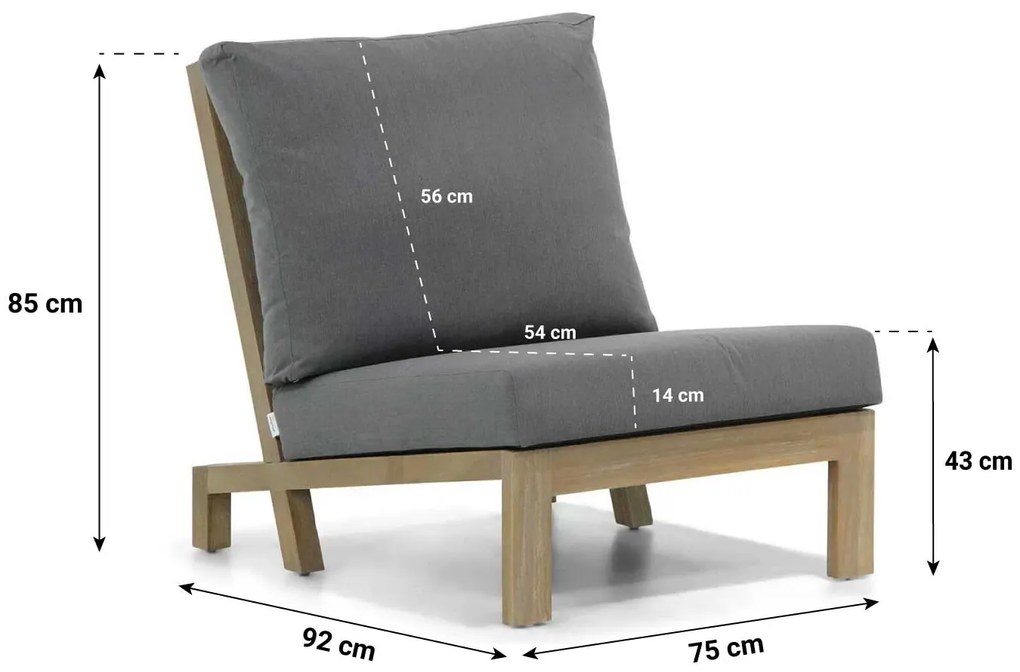 Lifestyle Garden Furniture Pure Island Midden Module Teak Old Teak Greywash