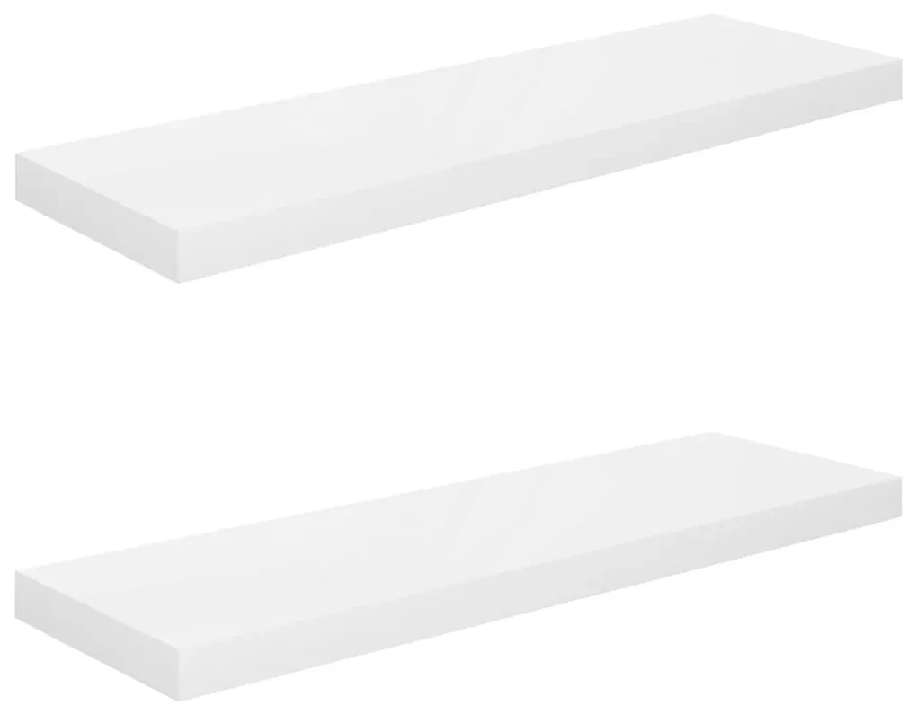 vidaXL Wandschappen zwevend 2 st 80x23,5x3,8 cm MDF hoogglans wit