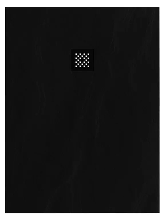 Brauer Asteroid douchevloer 90x120cm mineraalmarmer zwart mat