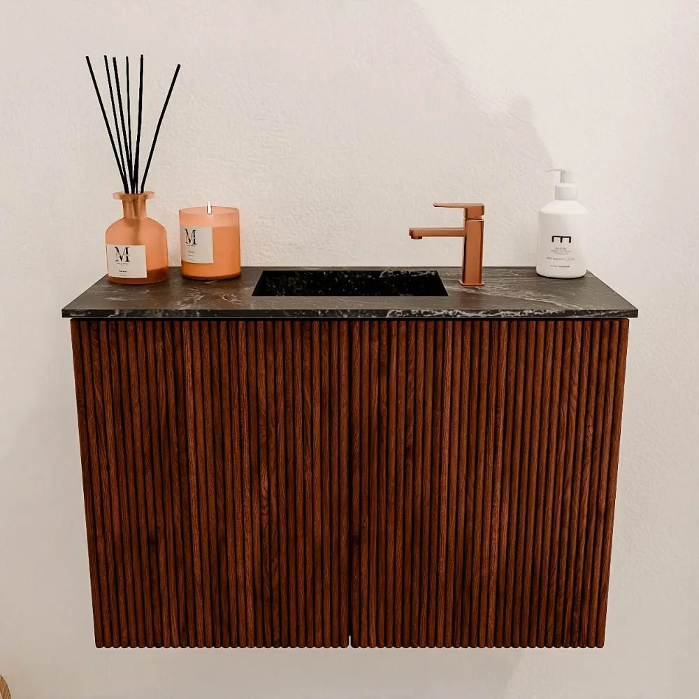 Mondiaz Joya DLux 60cm toiletmeubel ruby met wastafel faye midden 1 kraangat lava