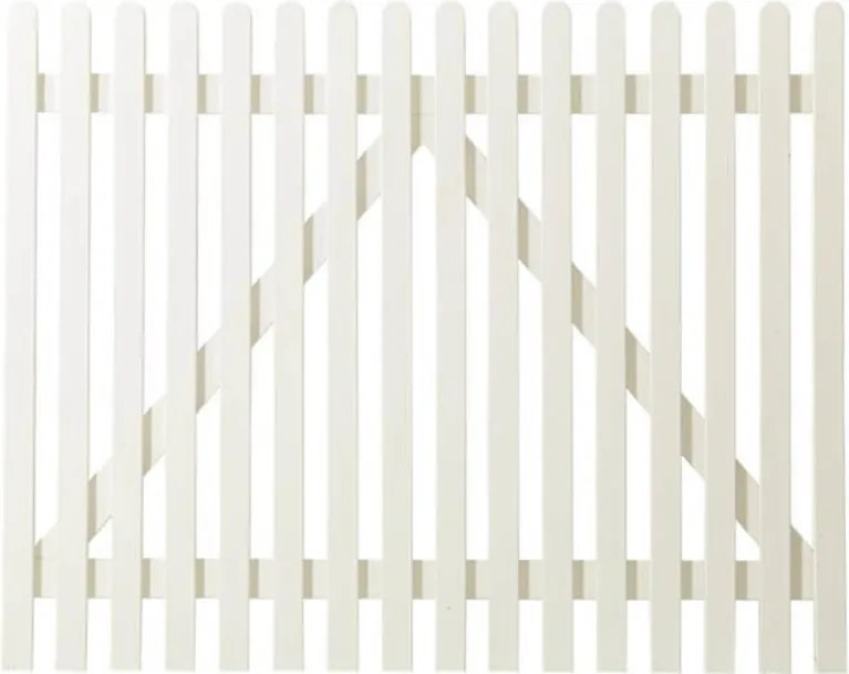 Tuinpoort vuren - Retro recht wit (150 x 120 cm)