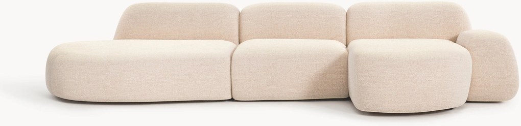 Modulaire bouclé hoekbank Wolke (4-zits) met chaise longue