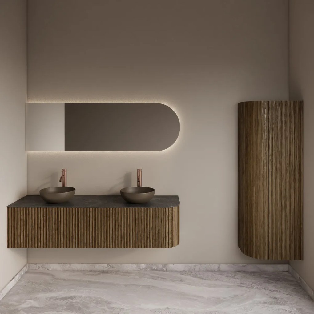 Gliss Design Alluro kolomkast 160cm met ronding links castle brown