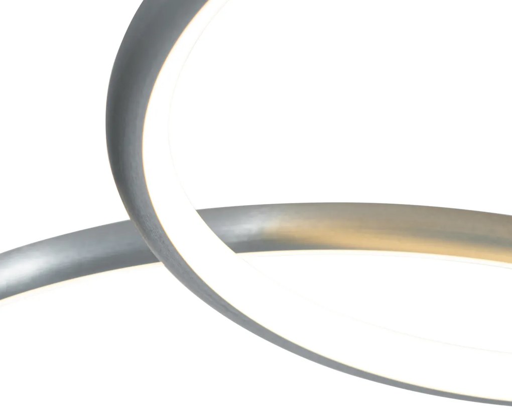 Design plafondlamp staal incl. LED 3-staps dimbaar 4-lichts - Joaniqa Modern rond Binnenverlichting Lamp