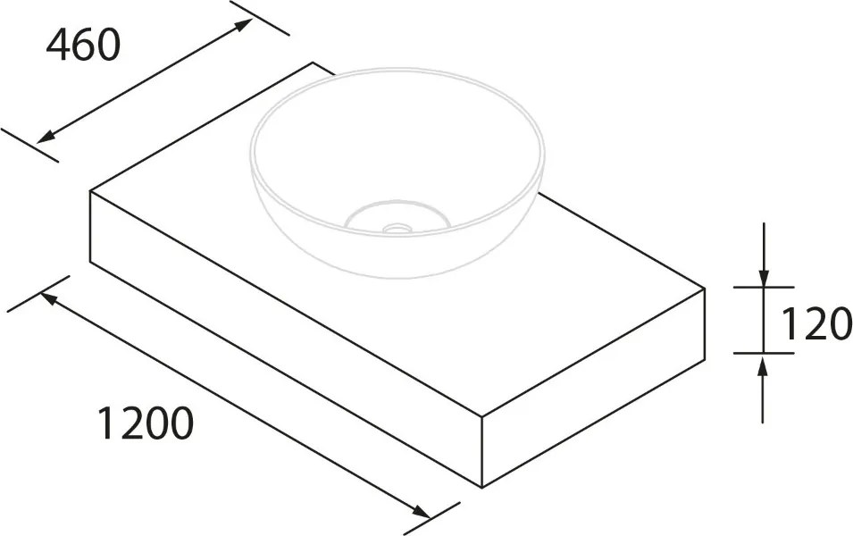 Muebles Hoyo wastafelblad 120cm warm eiken