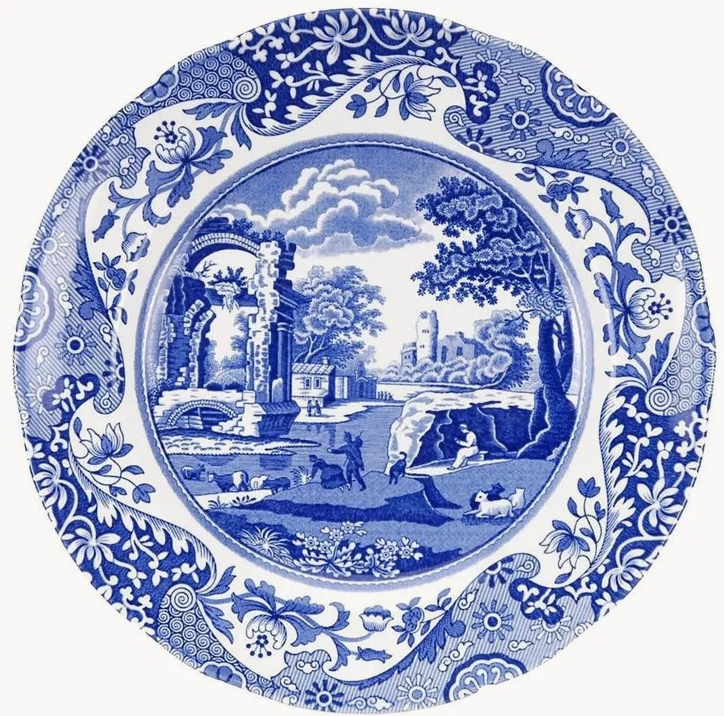 Porseleinen ontbijtborden Blue Italian, 4-delig