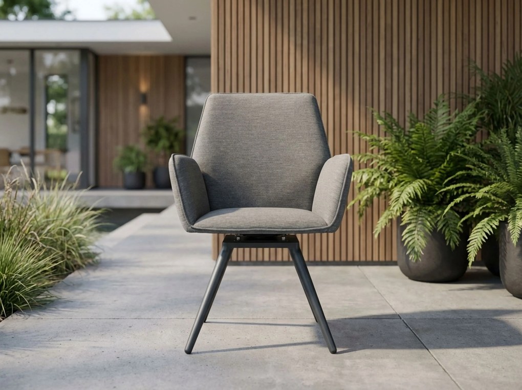 Tuinset 4 personen 120 cm Outdoor textiel Grijs Lifestyle Garden Furniture Andorra/Vienna