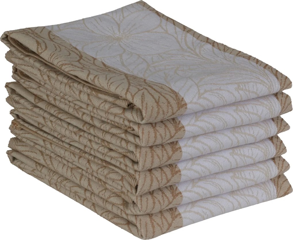 Theedoek leaves – 6 stuks – 50×70 – lichtbeige