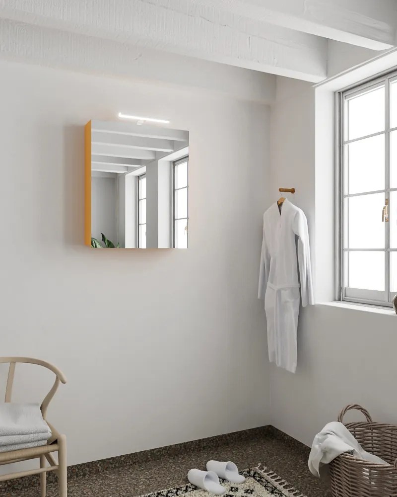 Mondiaz Cubb spiegelkast 50x70x16cm kleur ocher met 1 deur