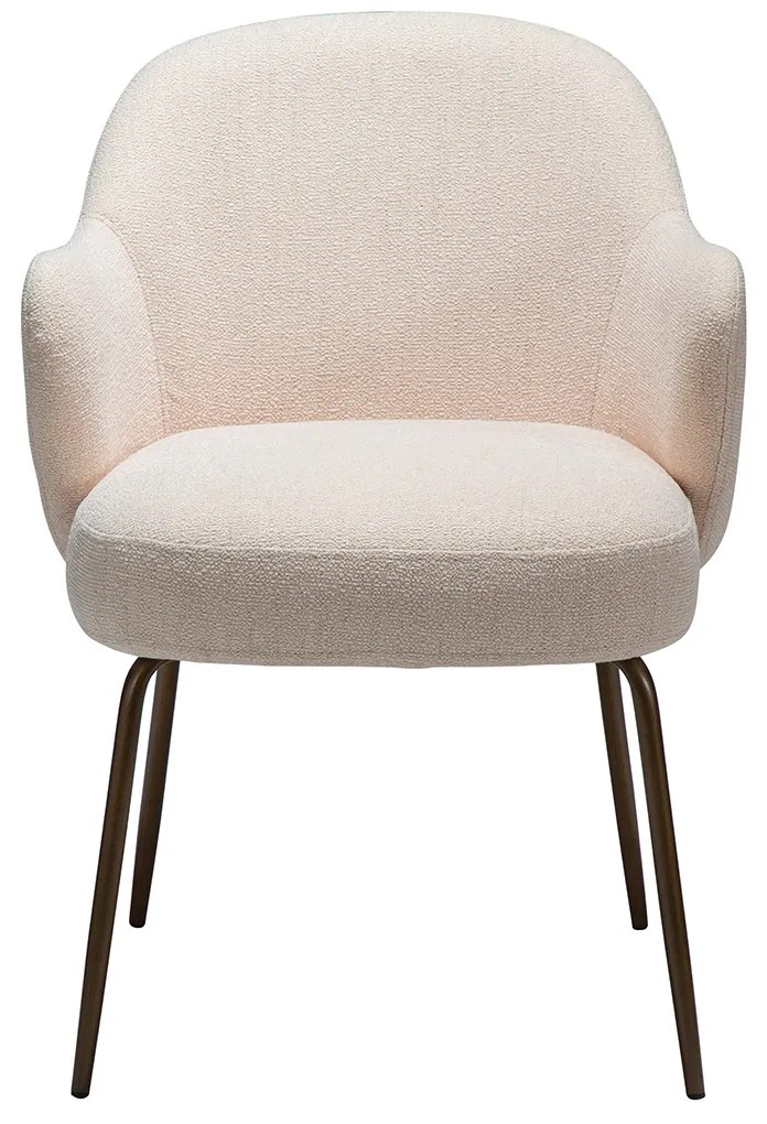 Dan-Form Bae Luxe Eetkamerstoel Met Armleuningen Creole Pink Boucle