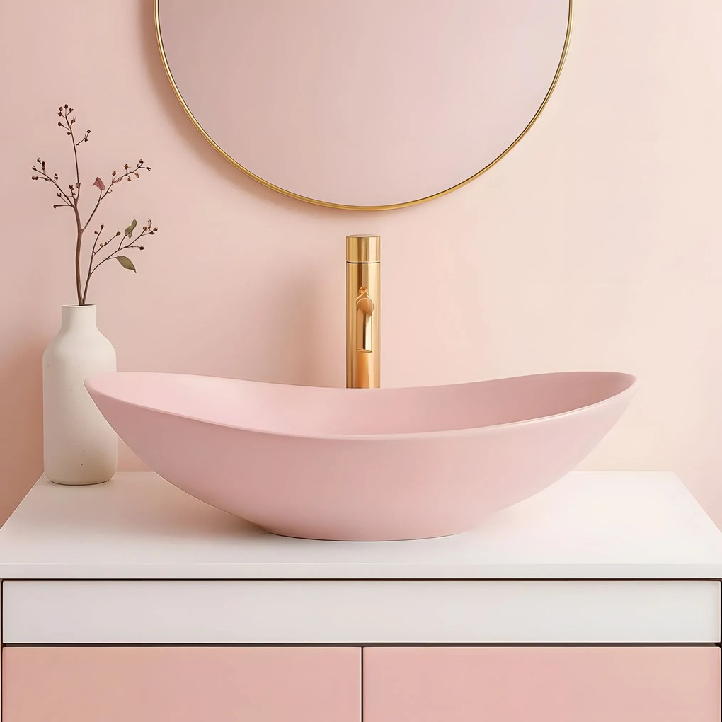 Opzetwastafel Rea Royal Powder Pink Matt