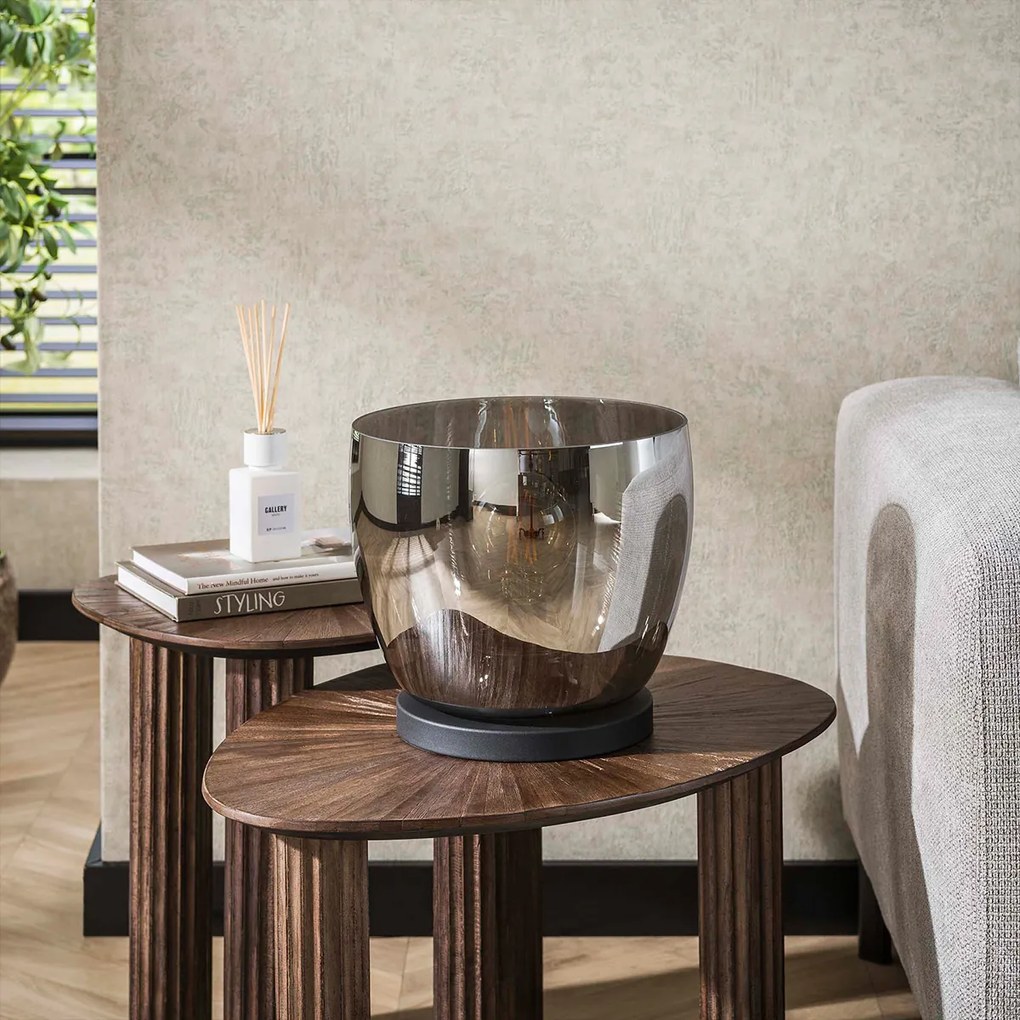 Lage Vloerlamp Grijs Rookglas 29 Cm