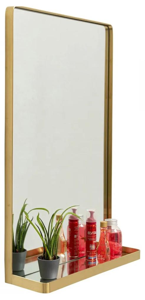 Kare Design Curve Messing Spiegel Met Plankje - 50x80cm