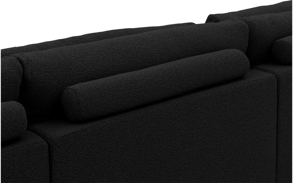 Goossens Hoekbank Odette zwart, stof, 1,5-zits, stijlvol landelijk