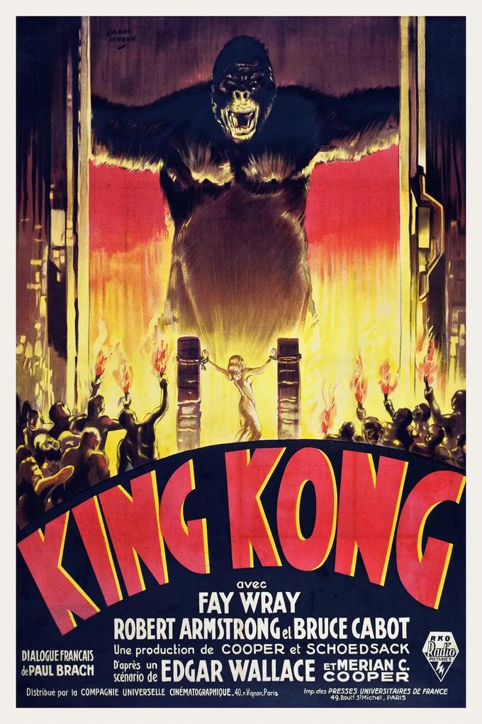 Kunstdruk King Kong / Fay Wray (Retro Movie), (26.7 x 40 cm)