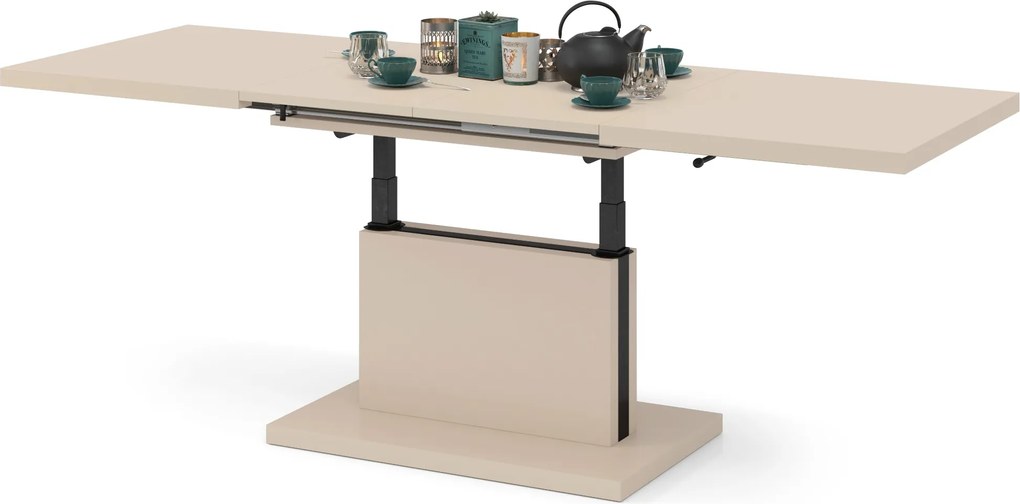 ASTON Beige [Super Mat / Anti-fingerprint] - MODERNE UITKLAPBARE EN VERSTELBARE SALONTAFEL KASHMIR