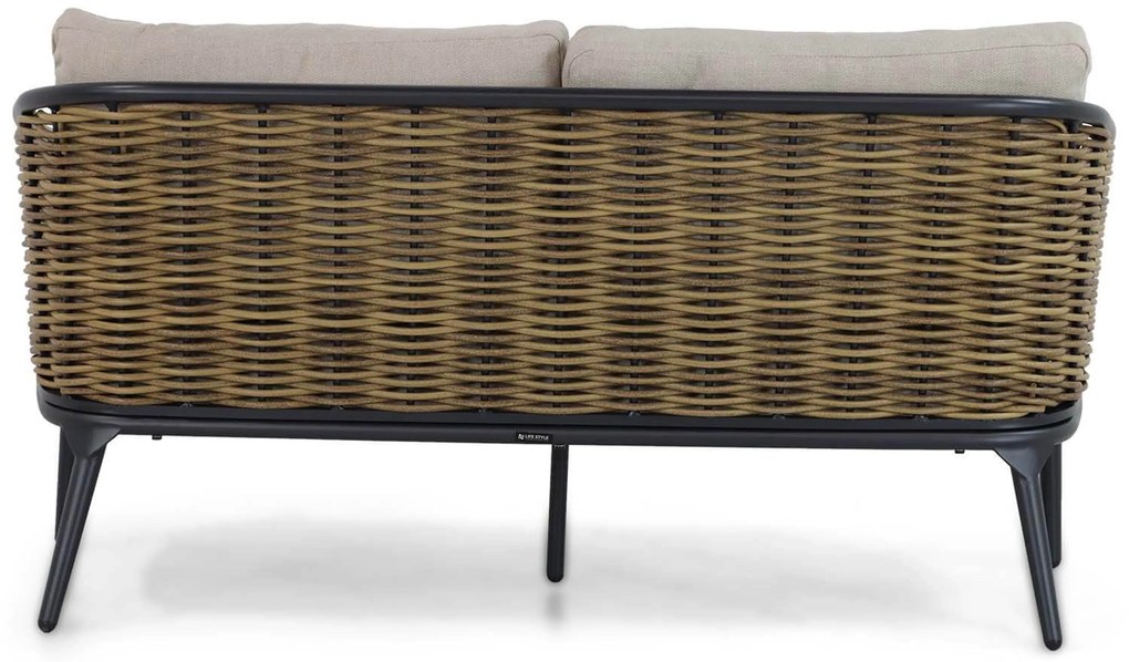 Stoel en Bank Loungeset 4 personen Aluminium/wicker Grijs Lifestyle Garden Furniture Nice