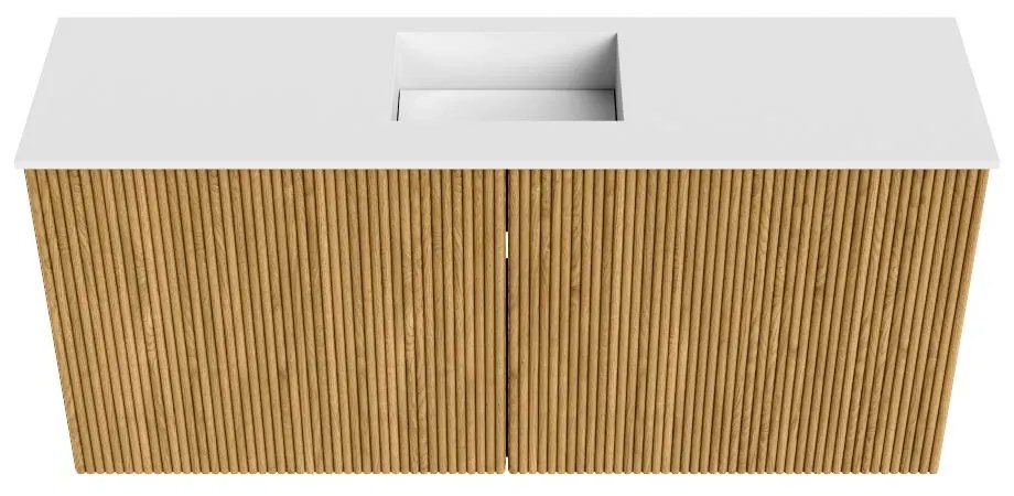 Mondiaz Joya 90cm toiletmeubel oak met wastafel faye midden zonder kraangat talc