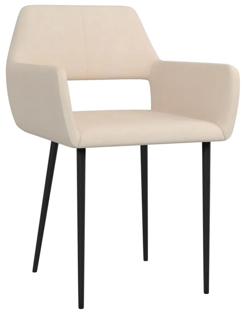 vidaXL Eetkamerstoelen 4 st stof crème