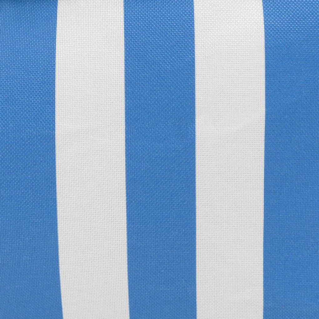 Natalia Outdoor Zitzak Stoel Woven + Poef - Kobaltblauw/Wit