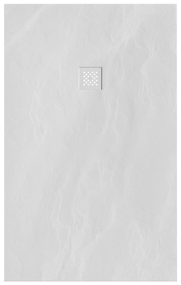 Brauer Asteroid douchevloer 100x160cm mineraalmarmer wit mat
