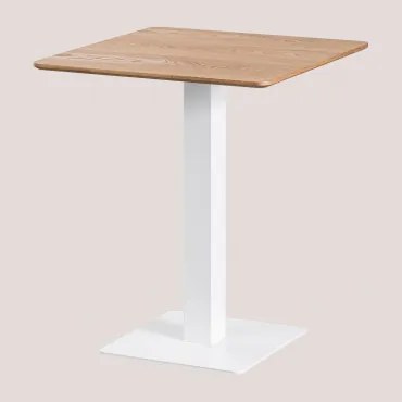 Vierkante Barkruktafel Van Esdoornfineer Espresso ↔︎ 60 Cm & Wit - Sklum