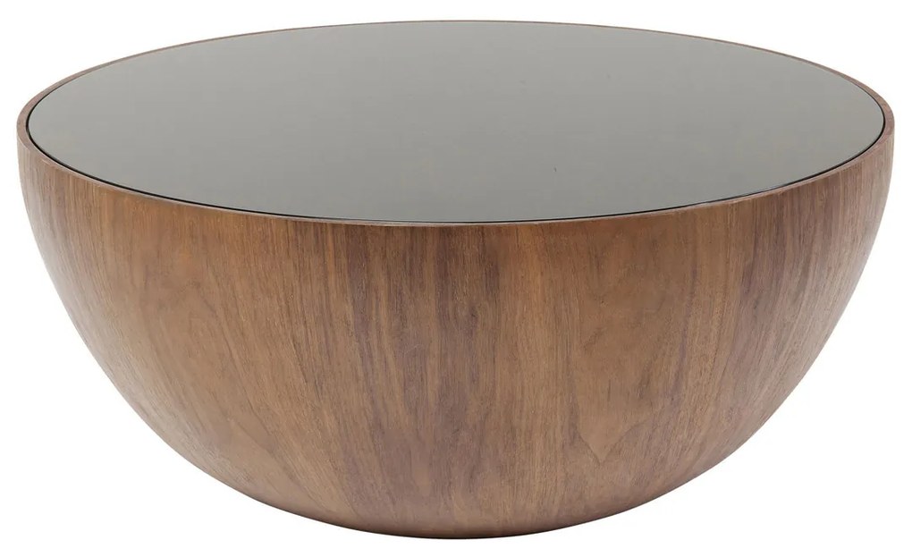 Ronde Bol Salontafel Walnoot - 80 X 80cm.