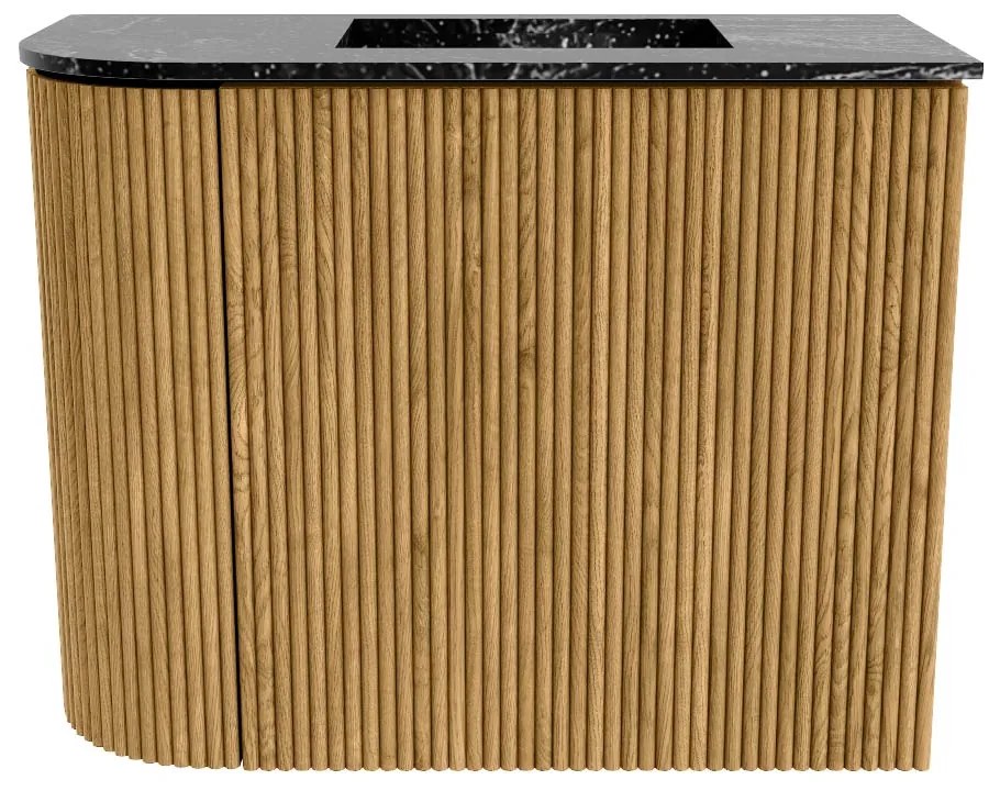 Mondiaz Joya DLux 50cm toiletmeubel ronding links oak met wastafel faye rechts 1 kraangat lava