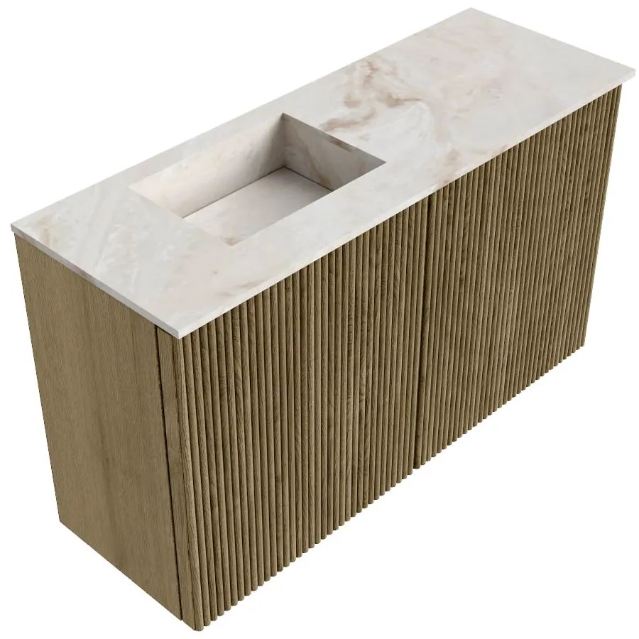 Mondiaz Joya DLux 70cm toiletmeubel dusk met wastafel faye links zonder kraangat frappe