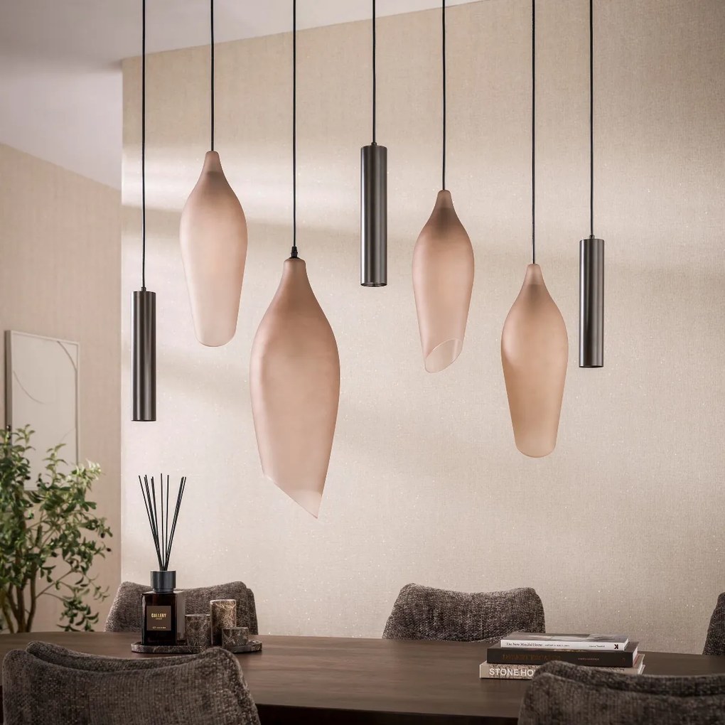 Hanglamp Met Organische Glazen Kappen