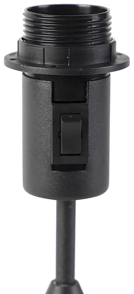 Tafellamp zwart verstelbaar met kap lichtgrijs 35 cm - Parte