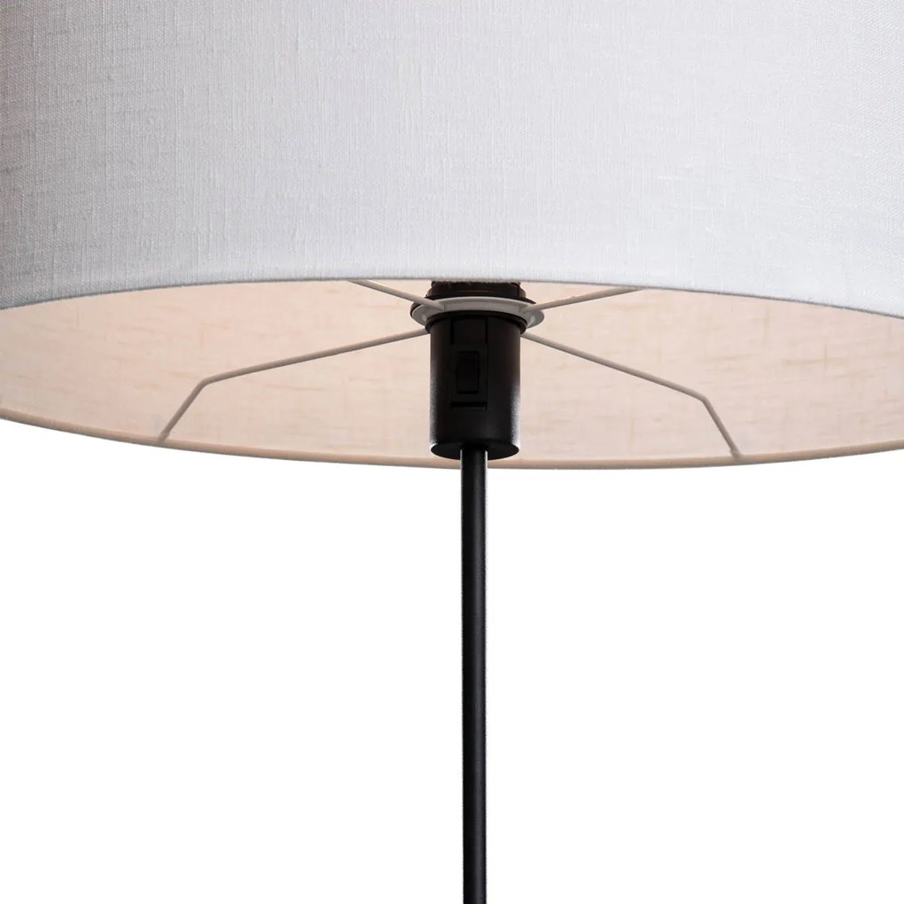 Vloerlamp zwart met ovale linnen kap wit 50cm - Parte Modern E27 rond Binnenverlichting Lamp