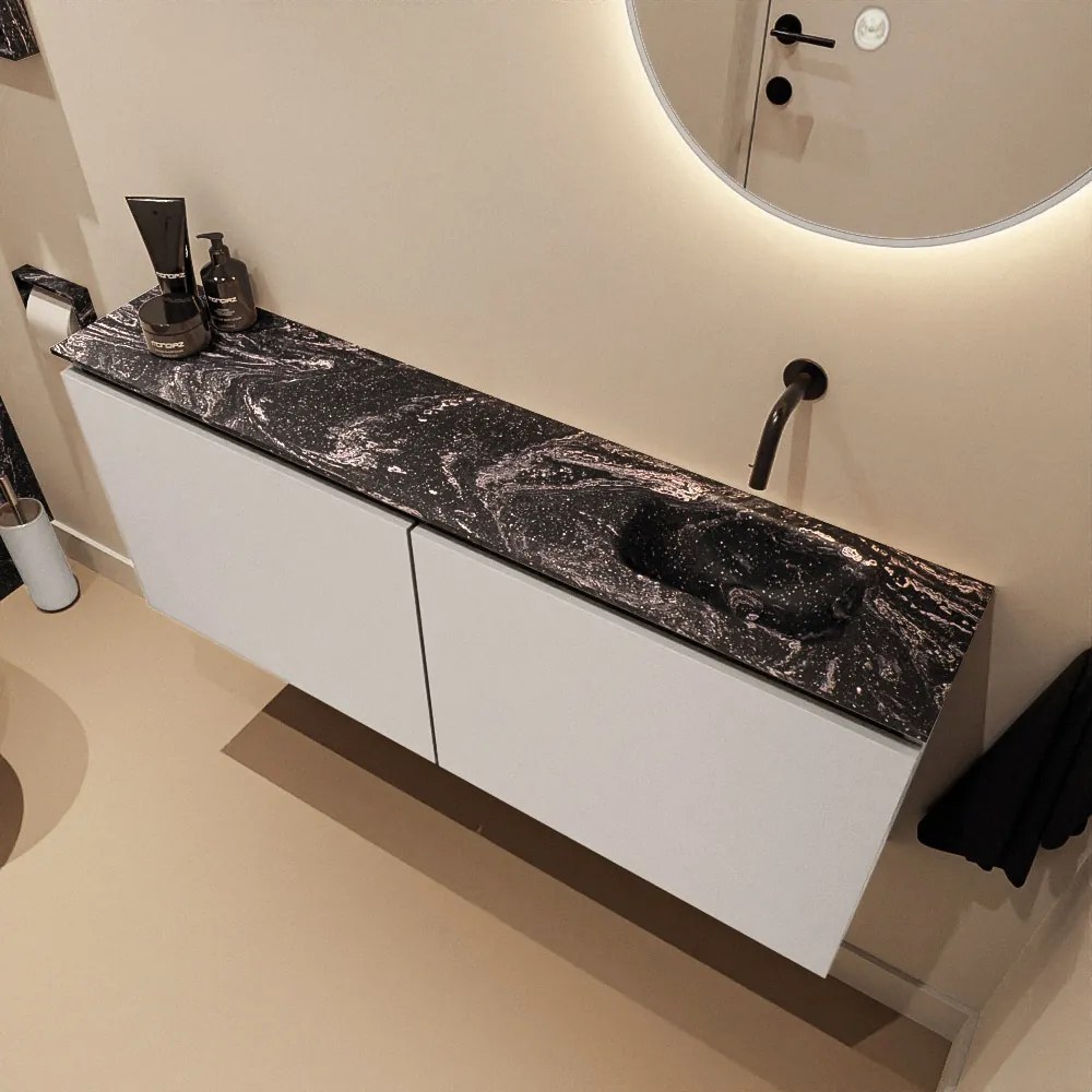 Mondiaz Ture DLux toiletmeubel 120cm linen met wastafel lava rechts zonder kraangat