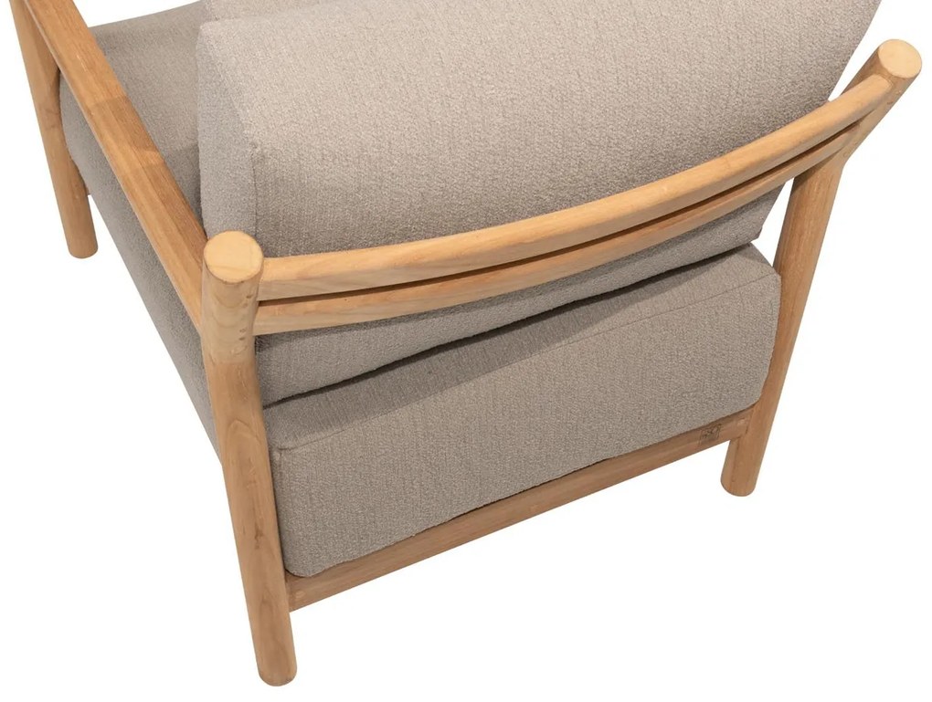 4 Seasons Outdoor Marie loungestoel teak  Loungestoel    taupe weerbestendig