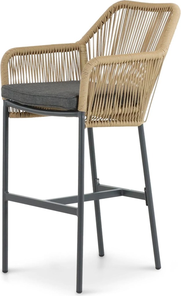 Barstoel Aluminium/rope Taupe-naturel-bruin De Laan Marbella