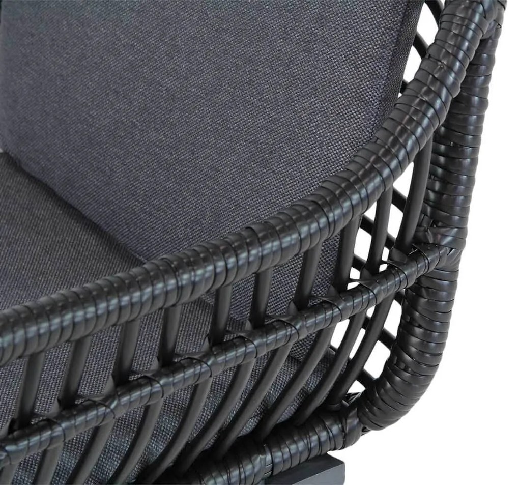 Tuinset 4 personen 200 cm Wicker Zwart Coco Coco Leonardo