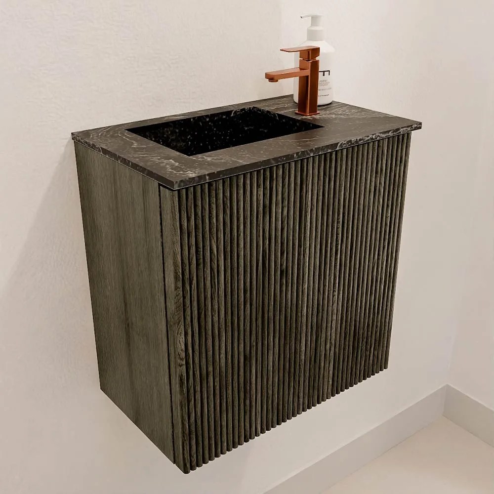 Mondiaz Joya DLux 40cm toiletmeubel shadow met wastafel faye links 1 kraangat lava