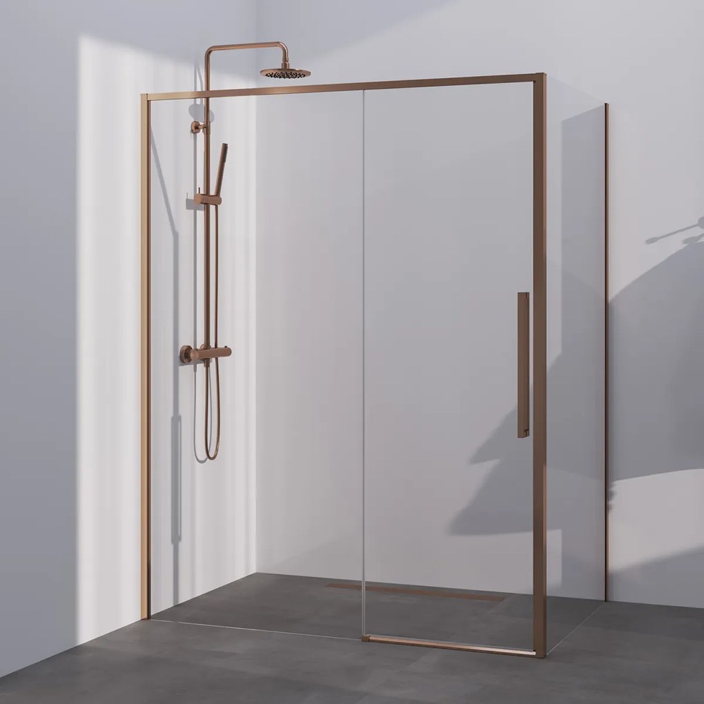 Brauer Season douchecabine met schuifdeur 140x80cm koper