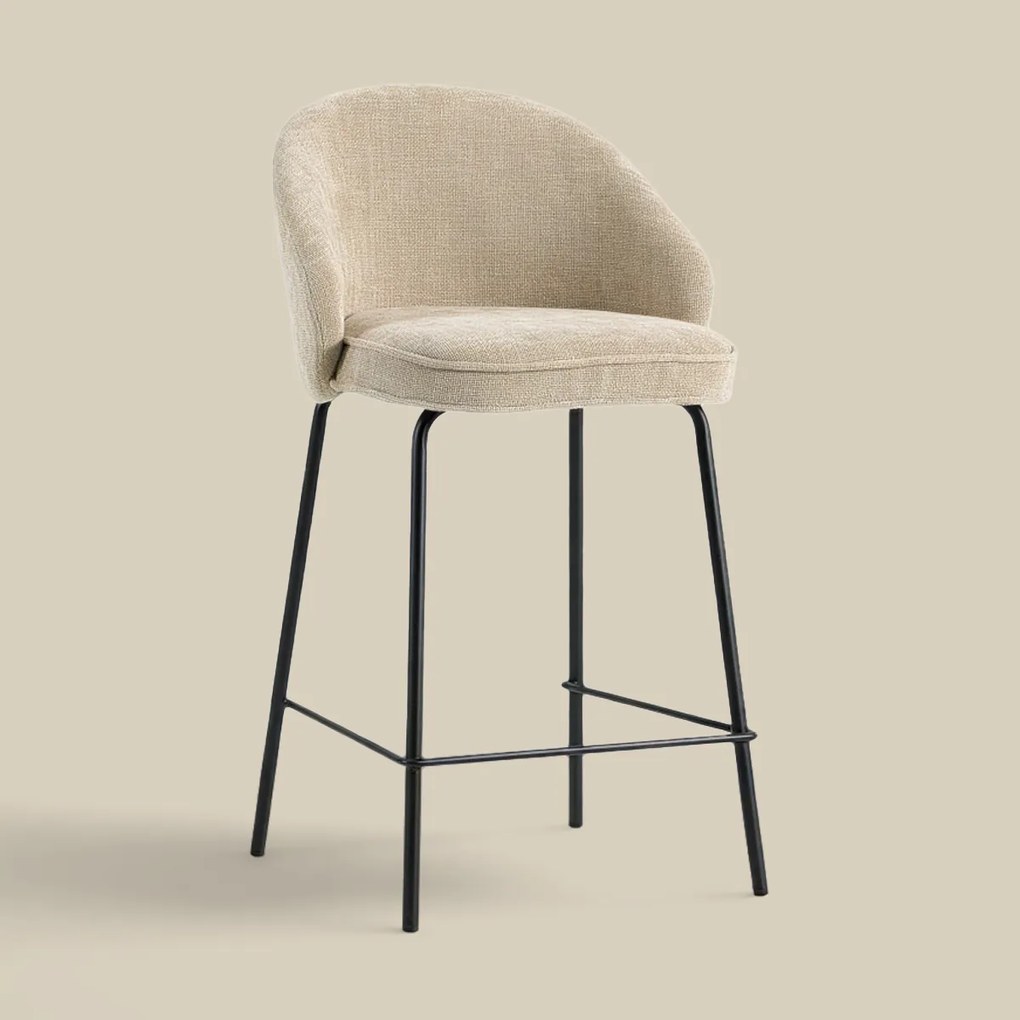 Barkruk Met Ronde Rugleuning Beige