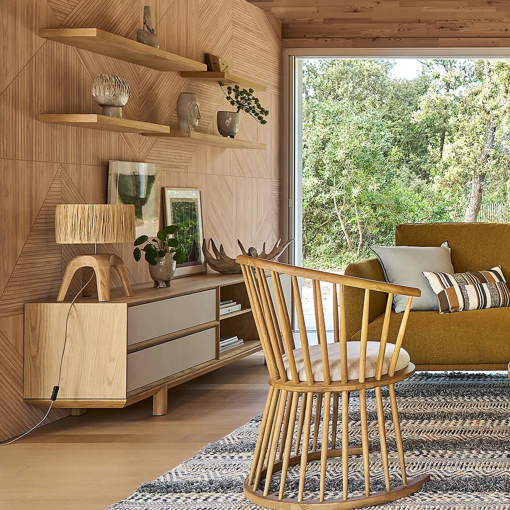 Wandplank in eikenfineer L100 cm, Tidder