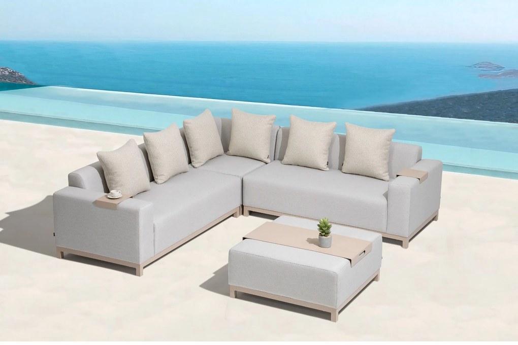 Hoek loungeset 5 personen Outdoor textiel Grijs De Laan Projects